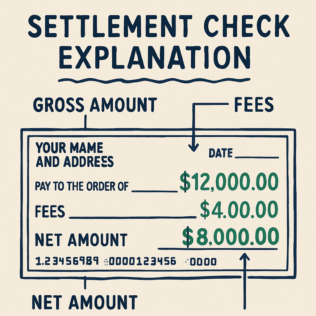 settlement check explanation